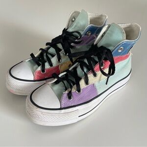 Converse Lift Hi patchwork color block sneakers